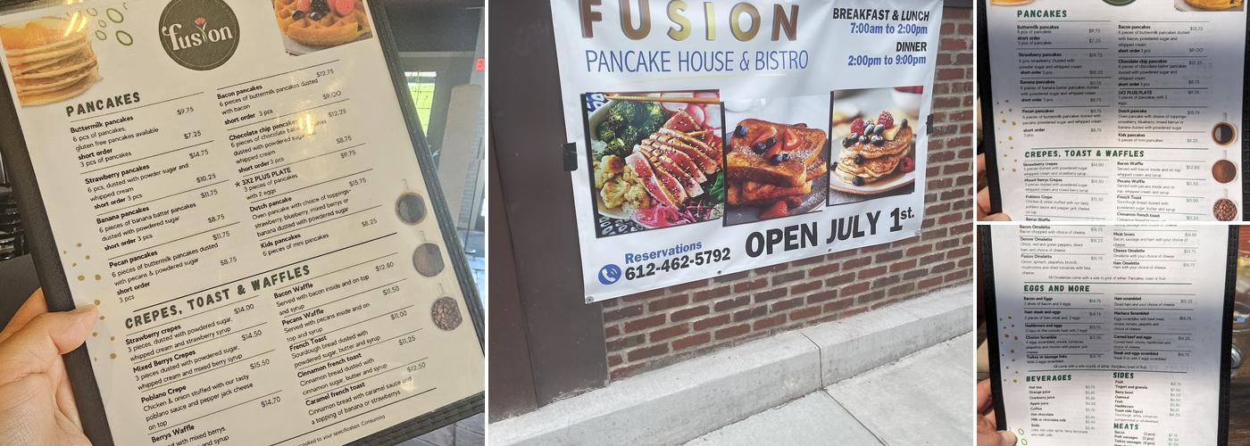Fusion Pancake House & Bistro Menu