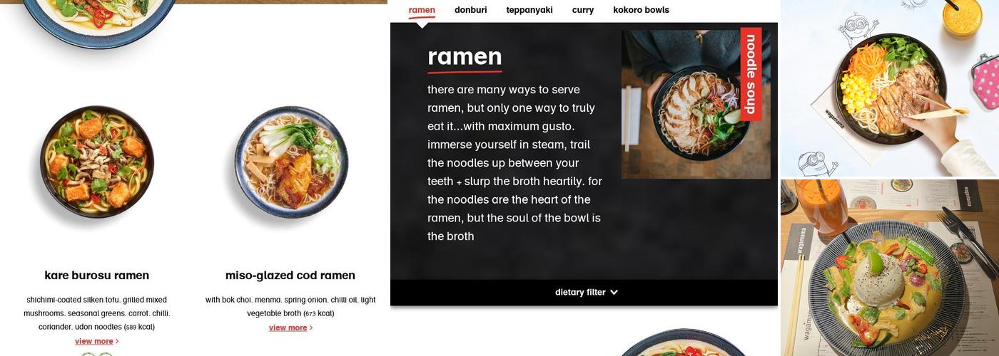 wagamama manchester intu trafford centre Menu