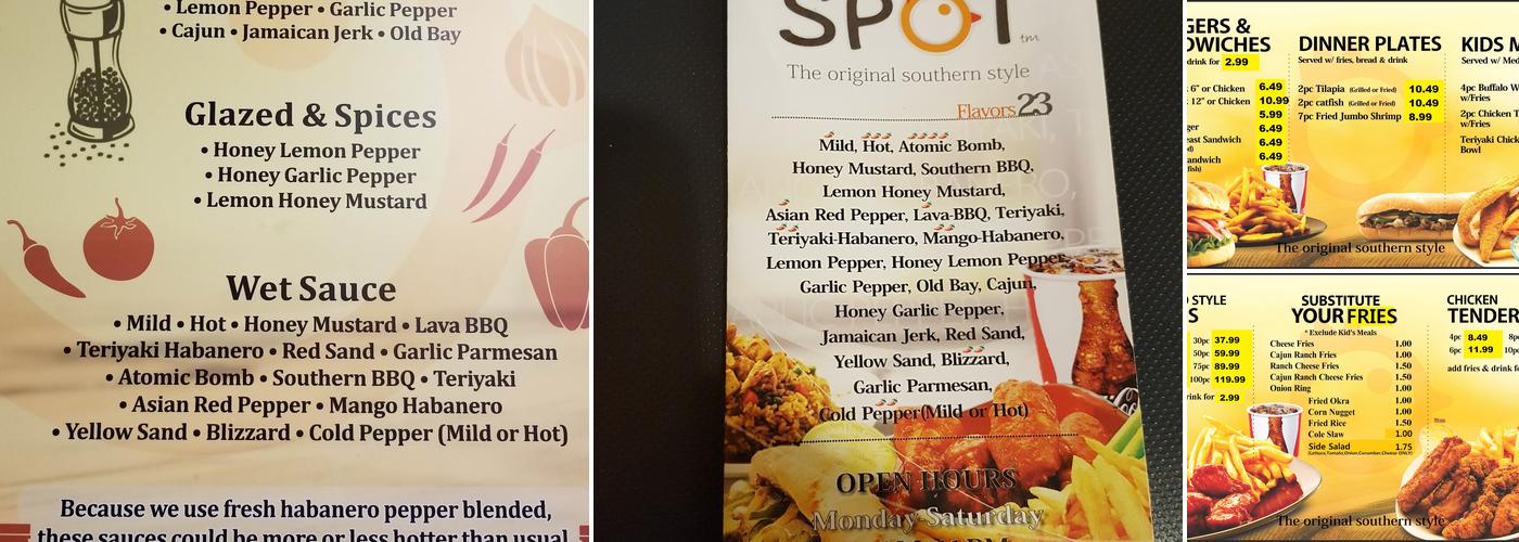 Wing spot Menu