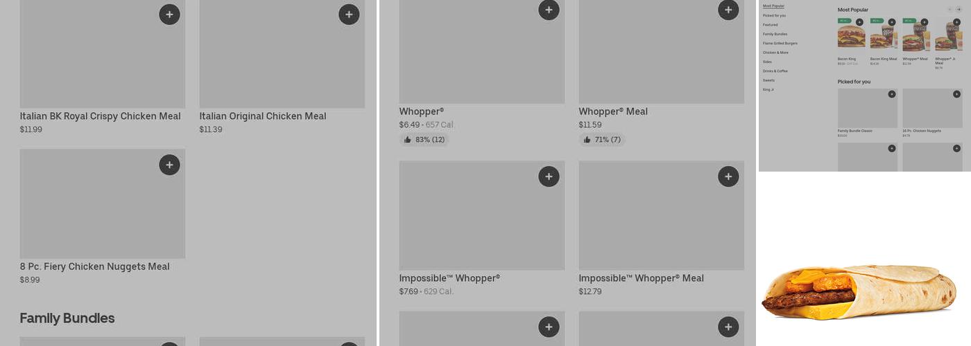Burger King Menu