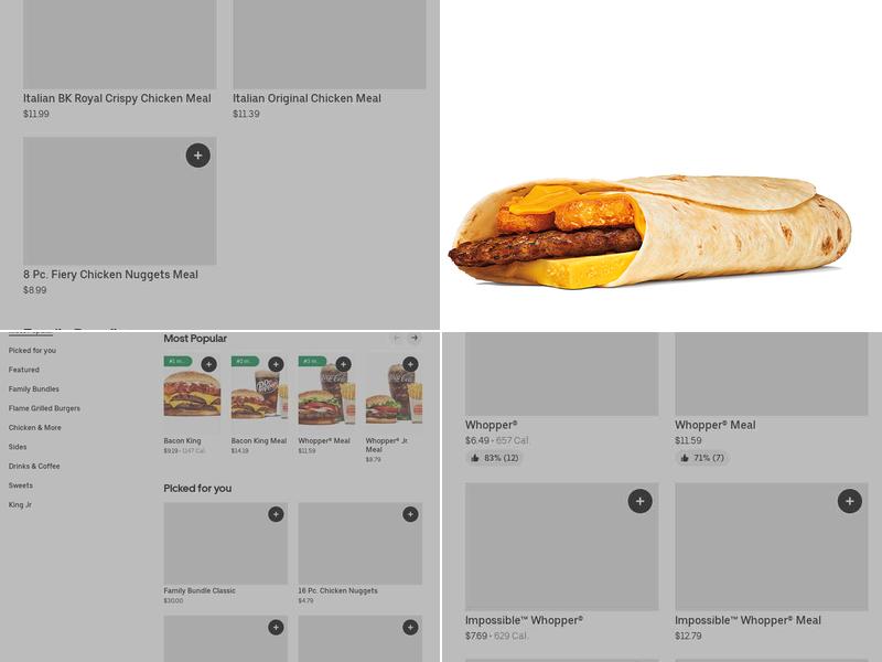 Burger King Menu