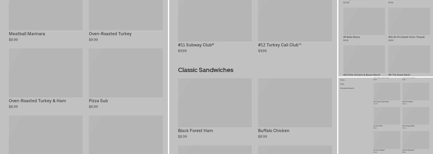 Subway Menu