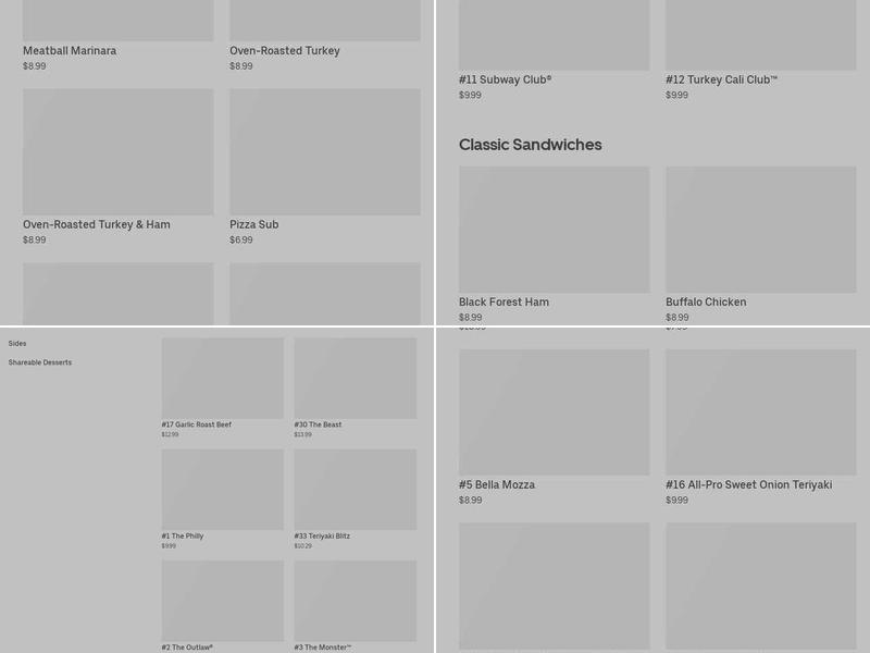 Subway Menu