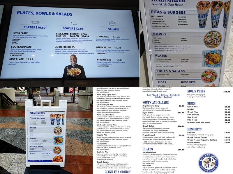 Nick The Greek Menu