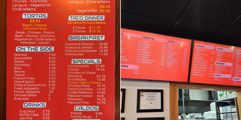 Taco Place Menu