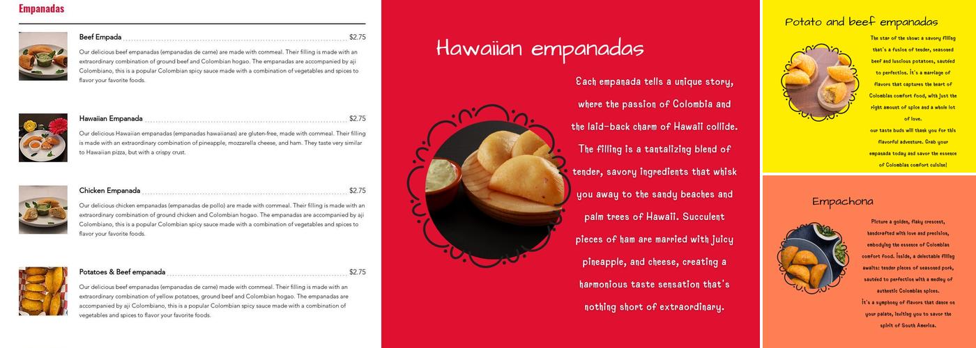 Empanadas Meraki LLC Menu