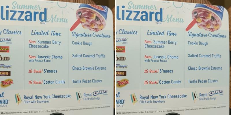 Dairy Queen Menu