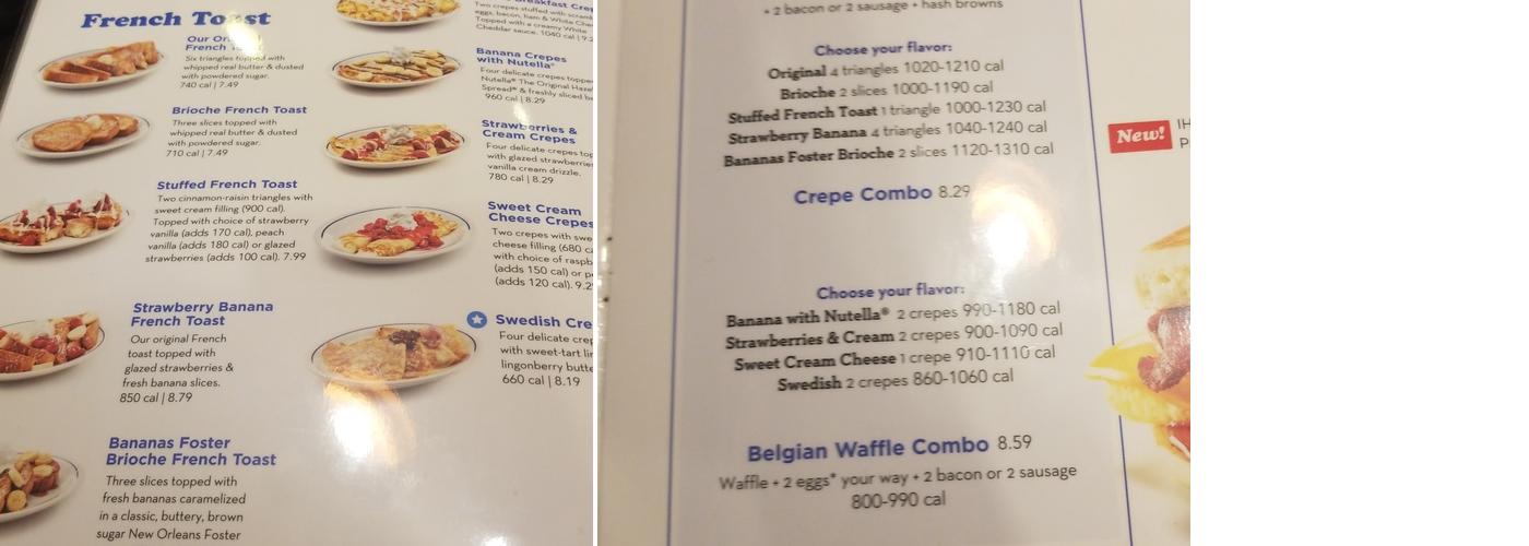 IHOP Menu