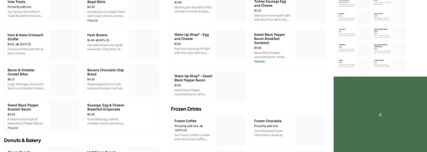 Dunkin' Menu