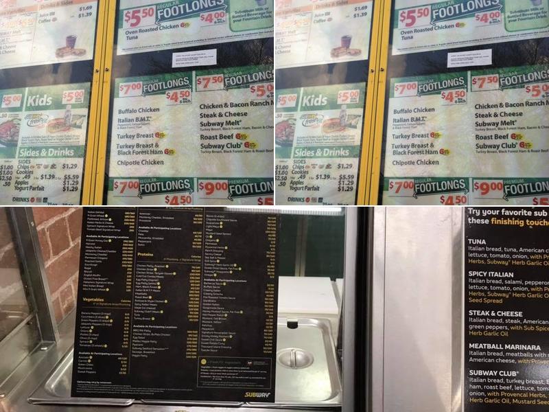 Subway Menu