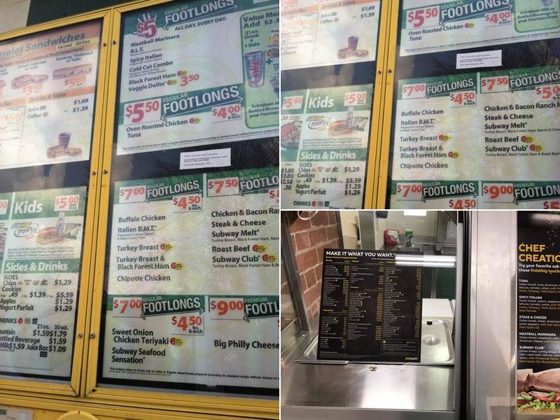 Subway Menu