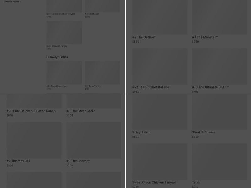 Subway Menu
