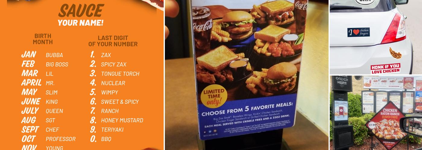 Zaxby's Chicken Fingers & Buffalo Wings Menu