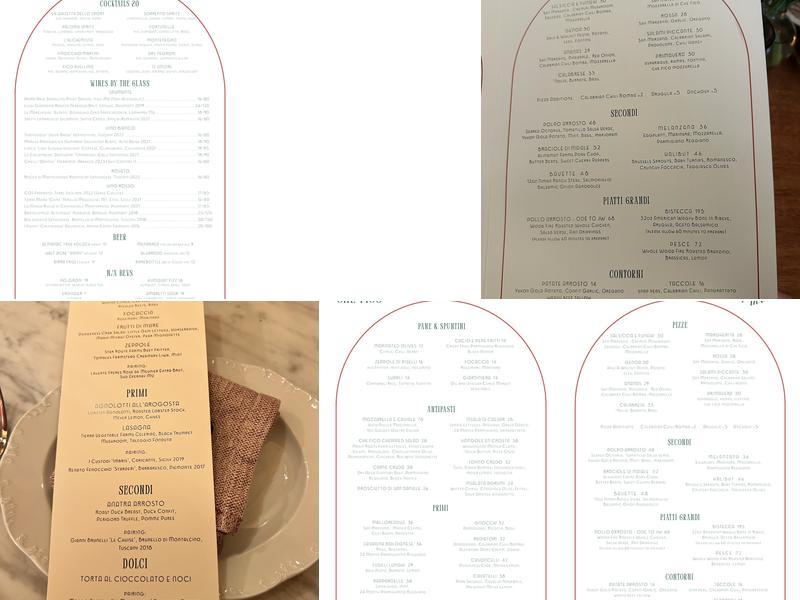 Che Fico Parco Menlo Menu