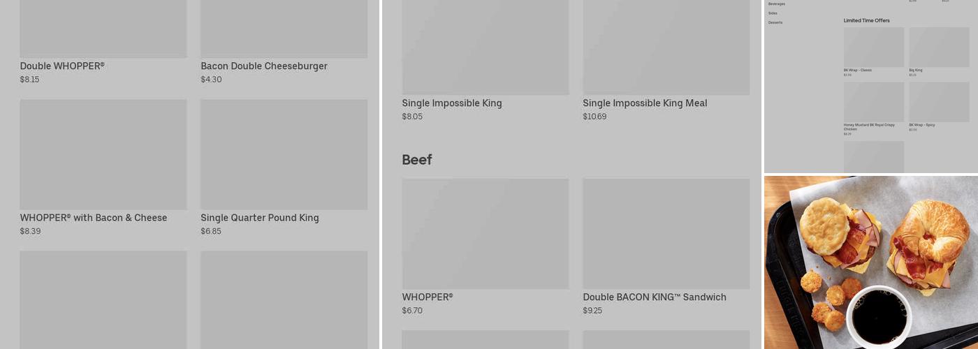 Burger King Menu