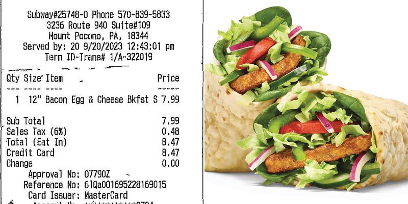 Subway Menu