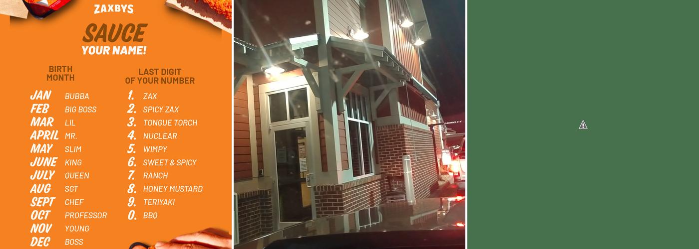 Zaxbys Chicken Fingers & Buffalo Wings Menu