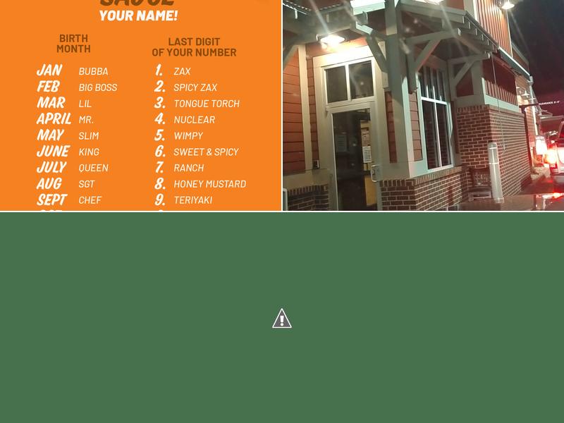 Zaxbys Chicken Fingers & Buffalo Wings Menu