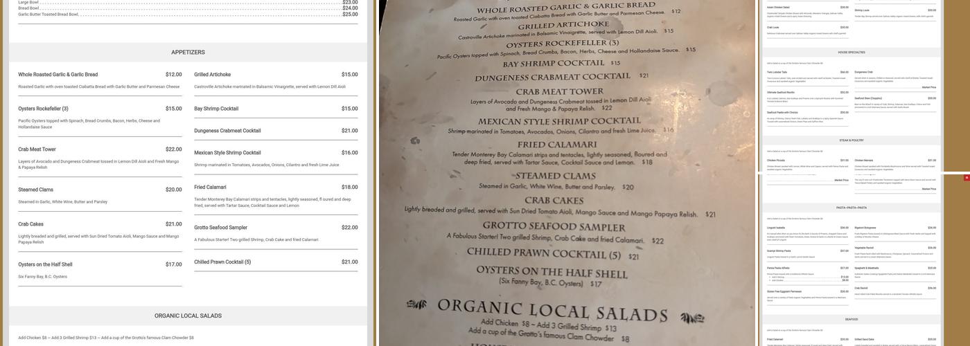 Old Fishermen's Grotto Menu