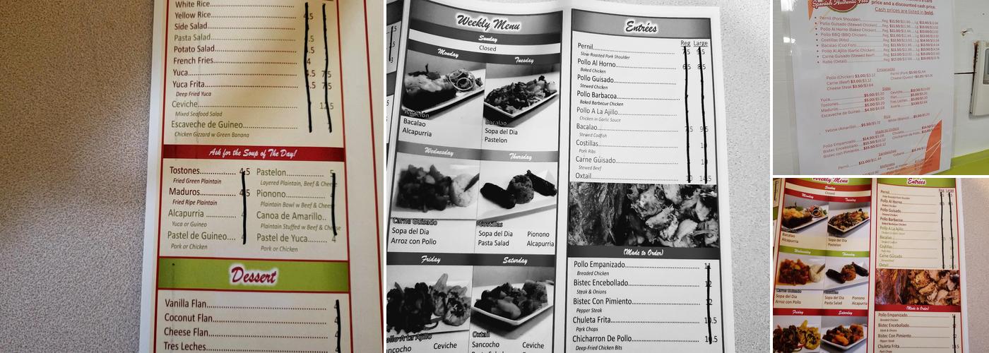 Emilio’s Place Menu