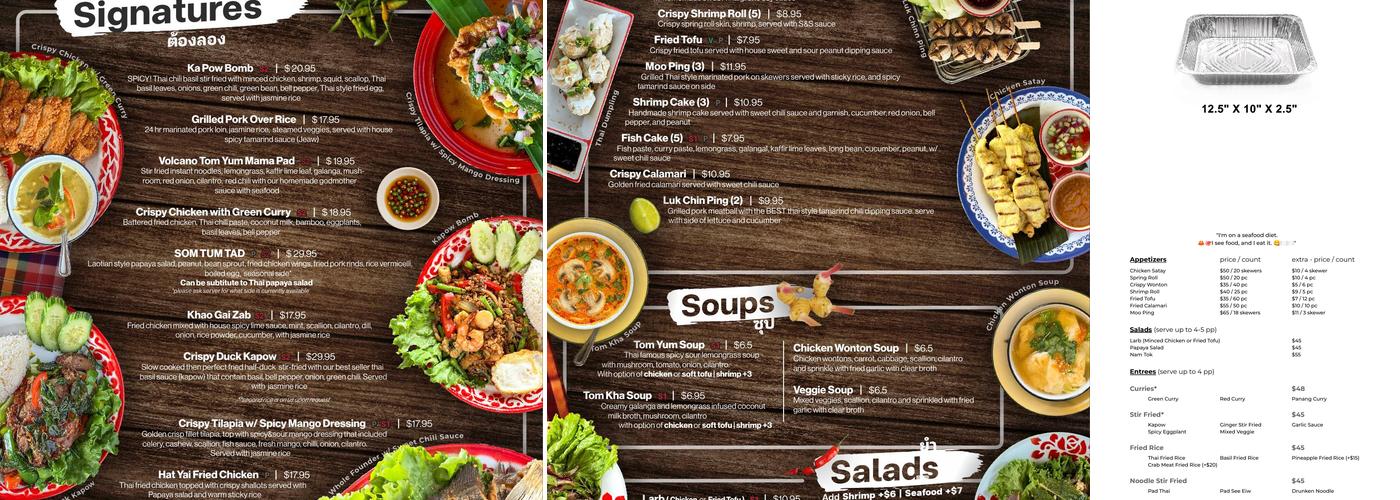 Mae Ornnit Thai Kitchen Menu