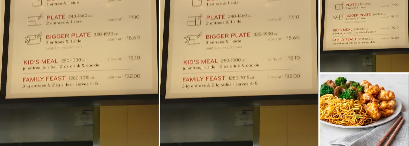 Panda Express Menu