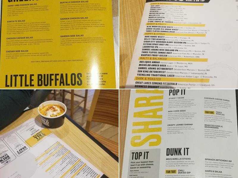 Buffalo Wild Wings Menu