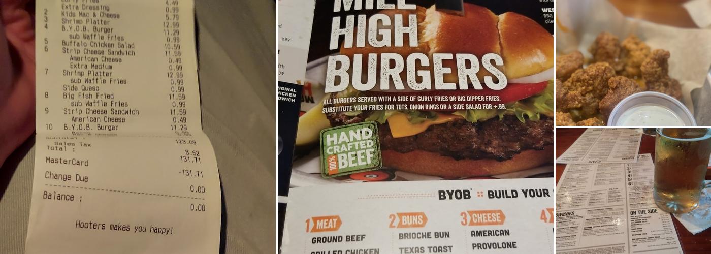 Hooters Menu