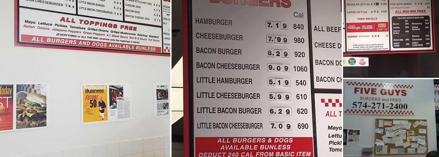 Five Guys Menu