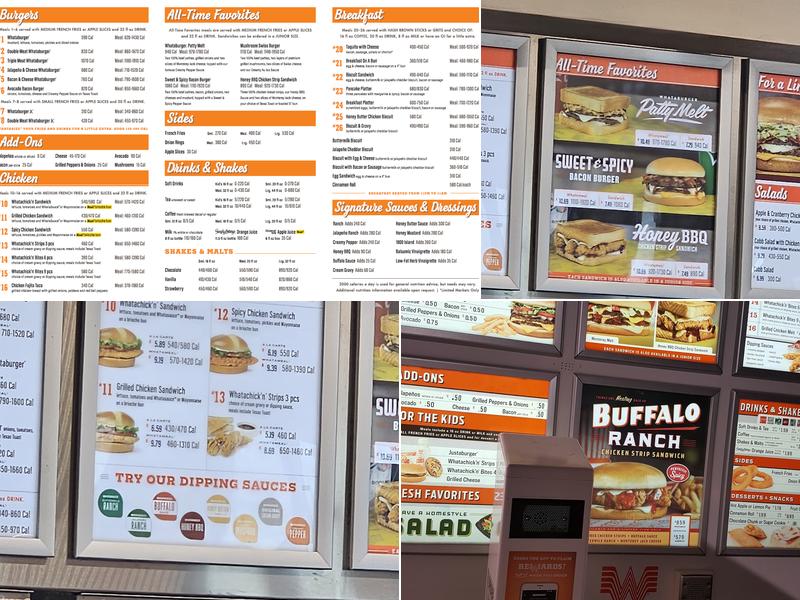Whataburger Menu