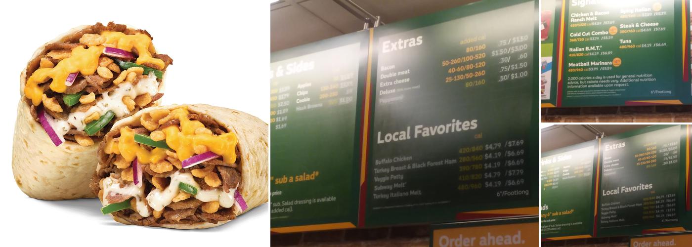 Subway Menu