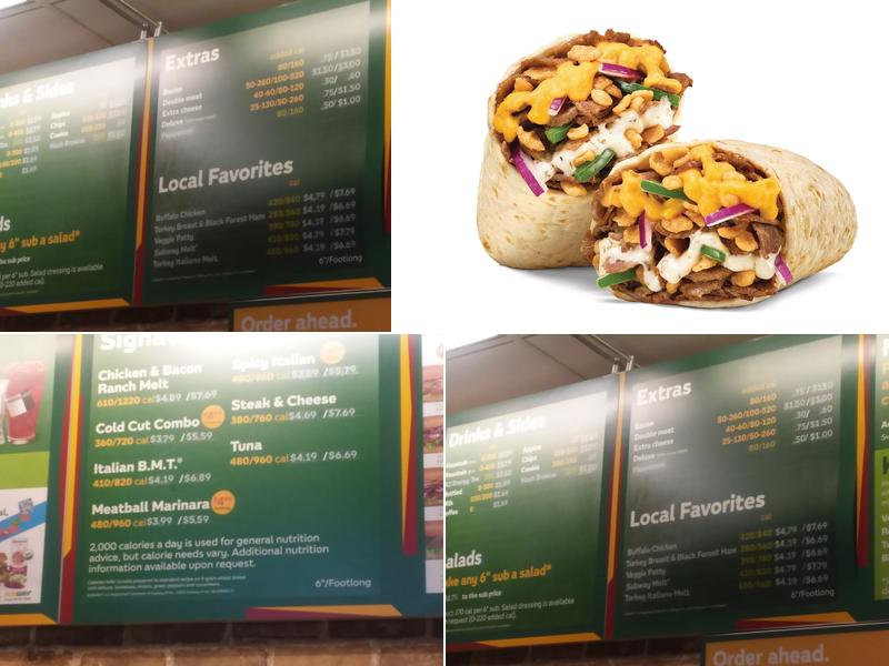 Subway Menu