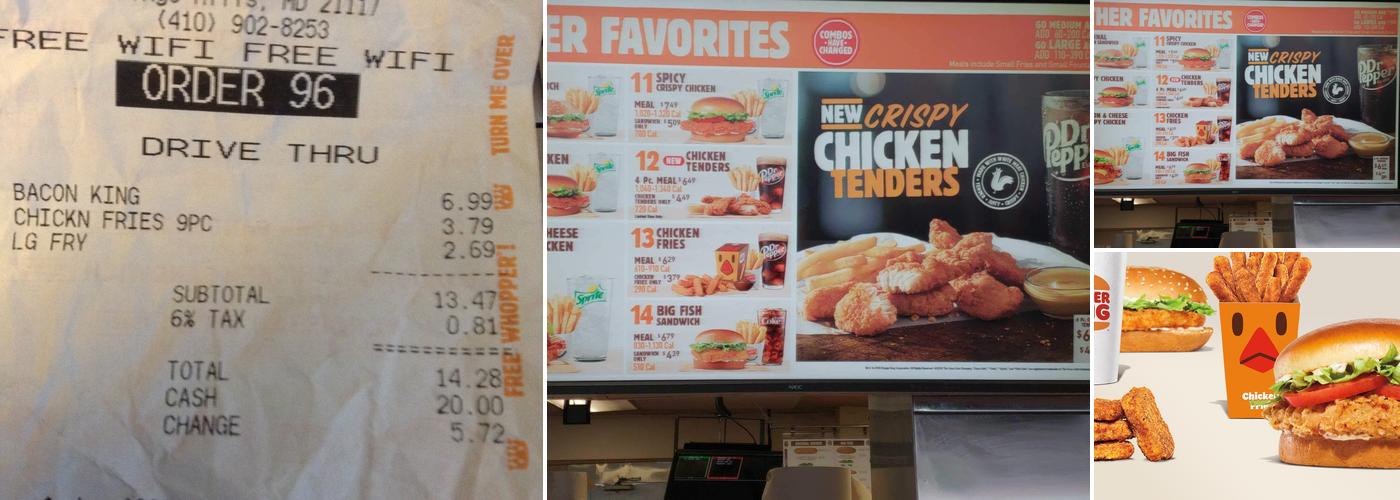Burger King Menu