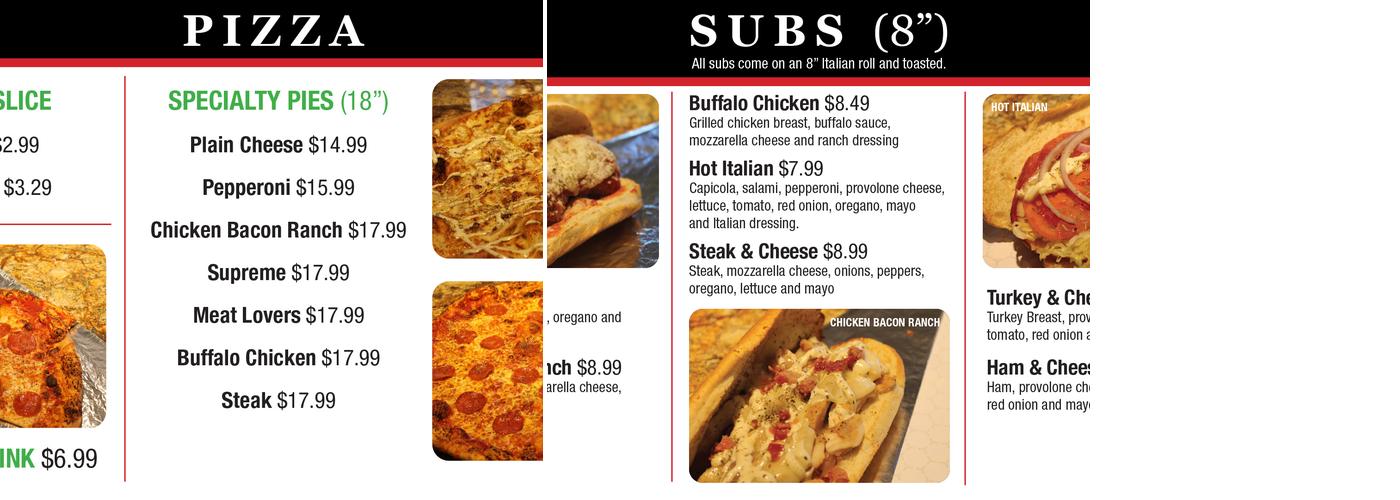 Papi's Pizza and Subs Menu