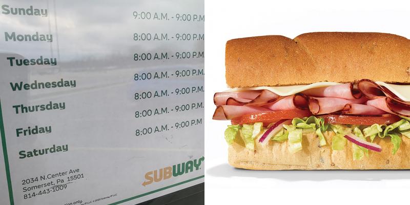 Subway Menu