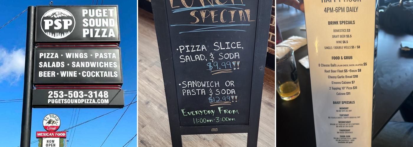 Puget Sound Pizza Menu