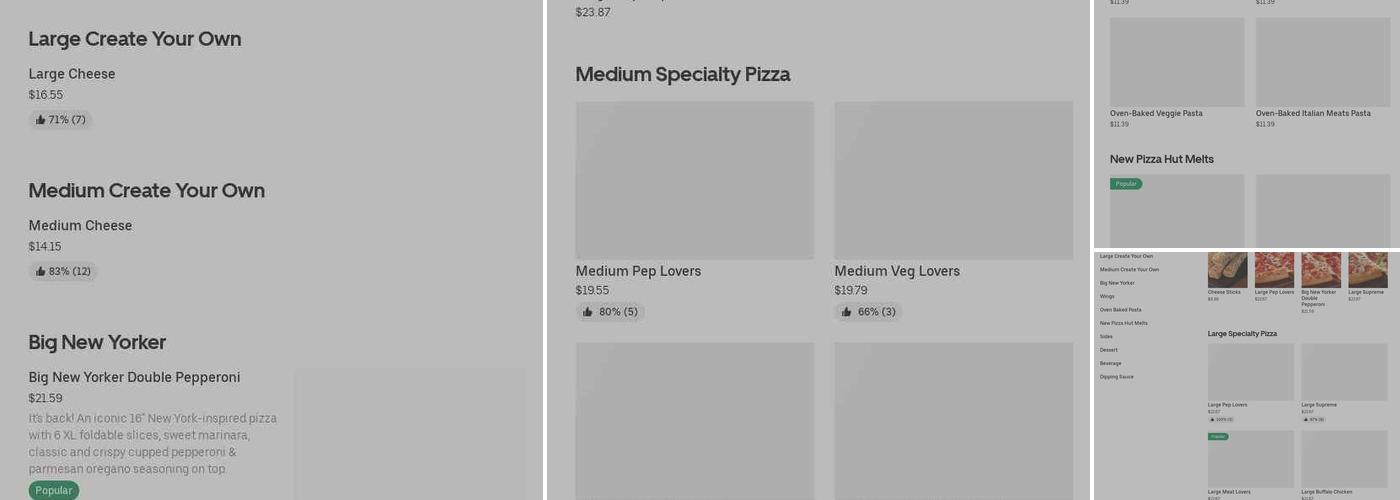 Pizza Hut Menu