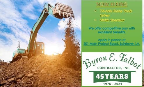 Byron E. Talbot Contractor, Inc. 301 Main Project Rd, Schriever Louisiana 70395