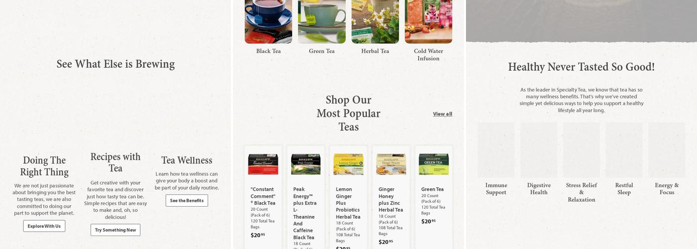 R C Bigelow Inc Menu