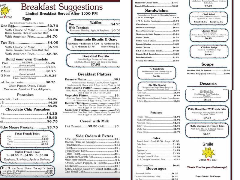 Howie's Ice Cream Menu