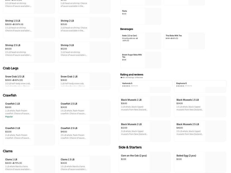 Tacos Menu