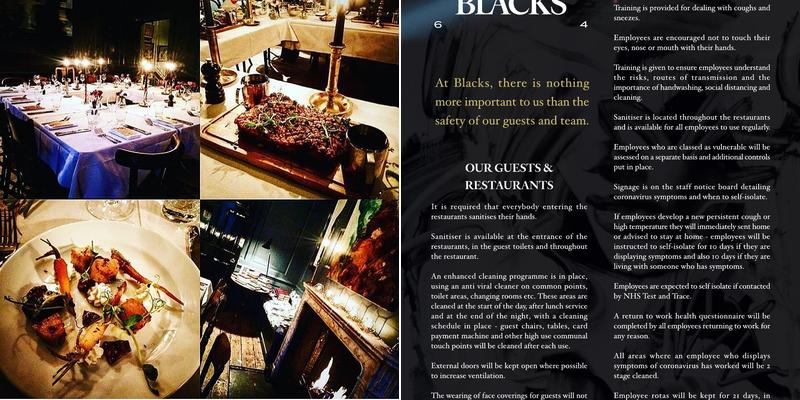 Blacks Club Menu