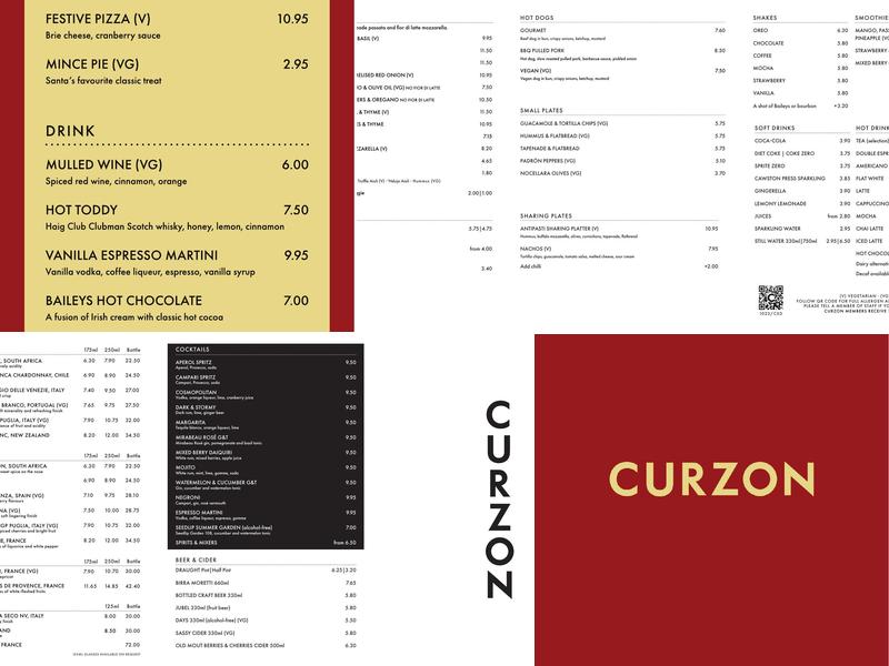 Curzon Soho Menu