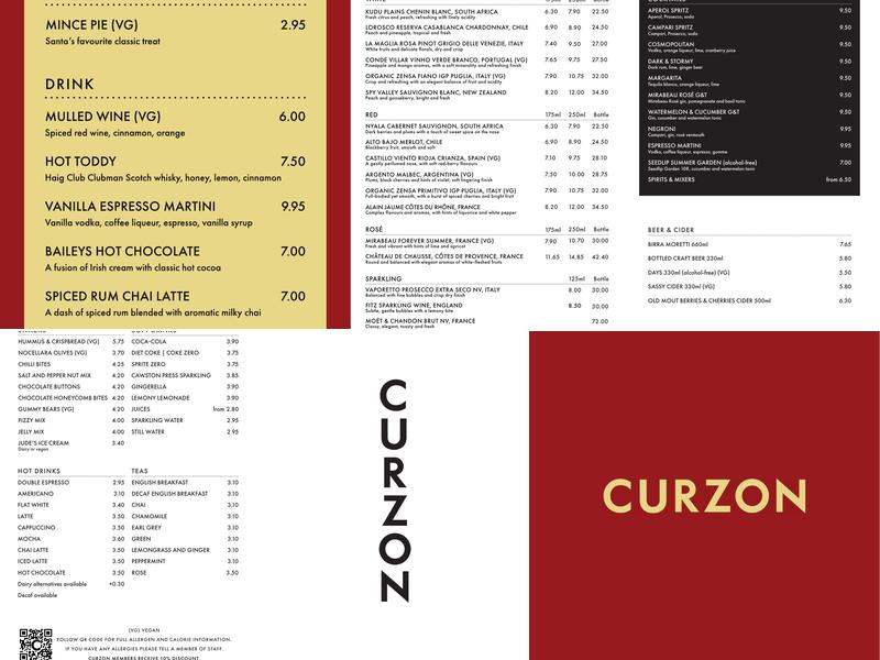 Curzon Mayfair Menu