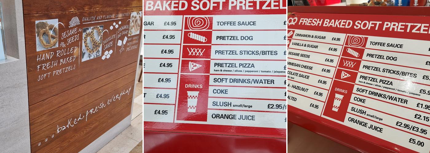 Mr. Pretzels Menu
