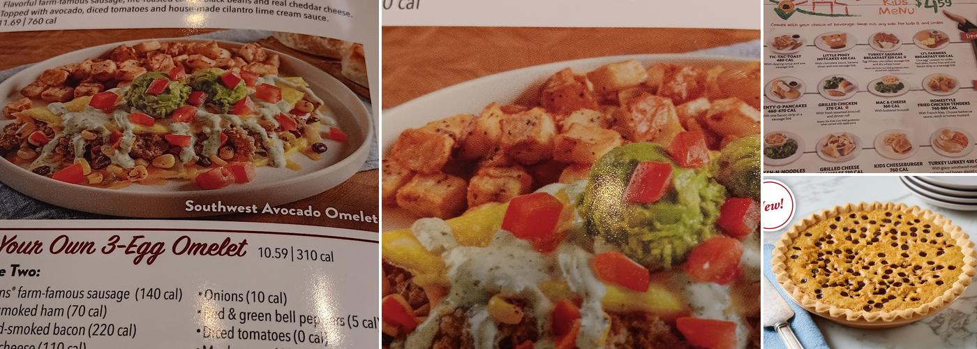 Bob Evans Menu