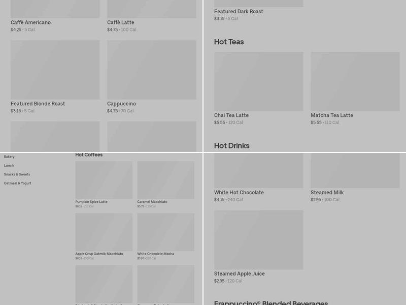 Starbucks Menu