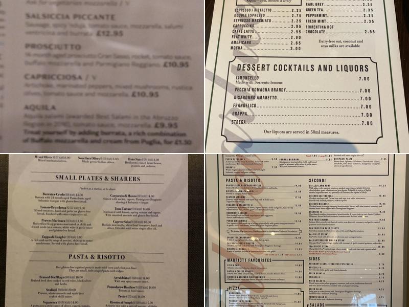 Carluccio's - Marriott Regents Park Menu