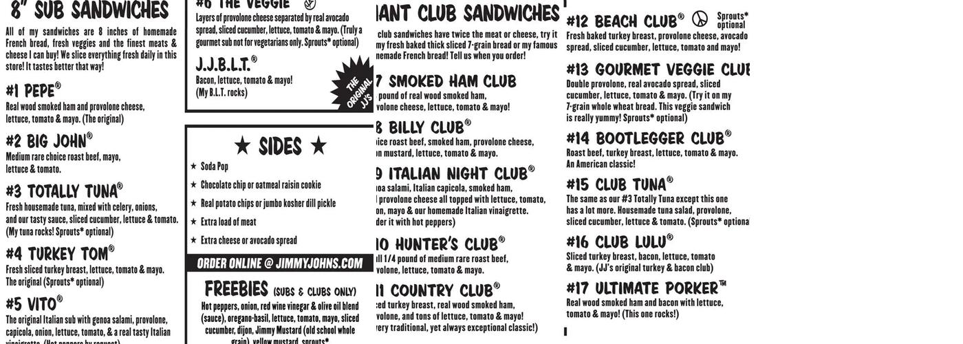 Jimmy John's Menu