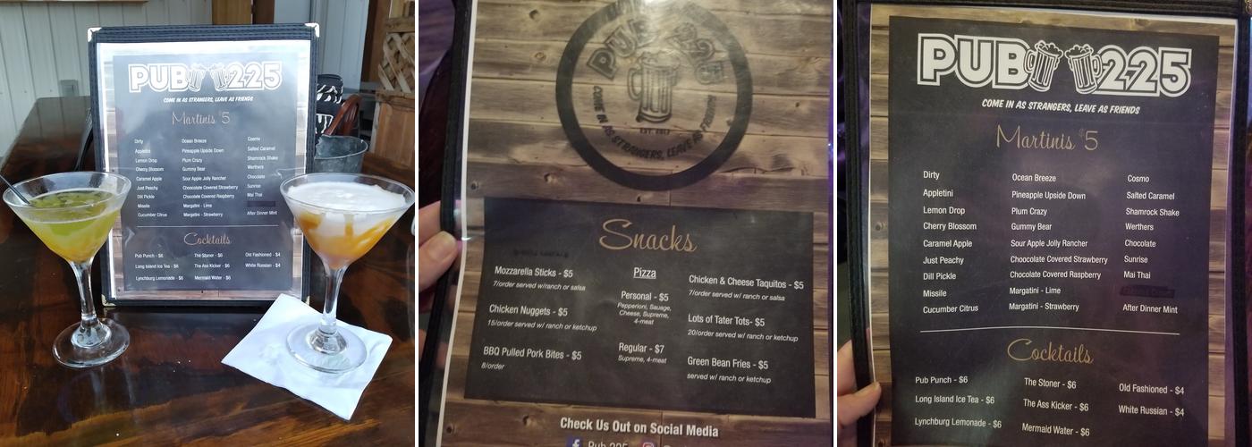 Pub 225 Menu